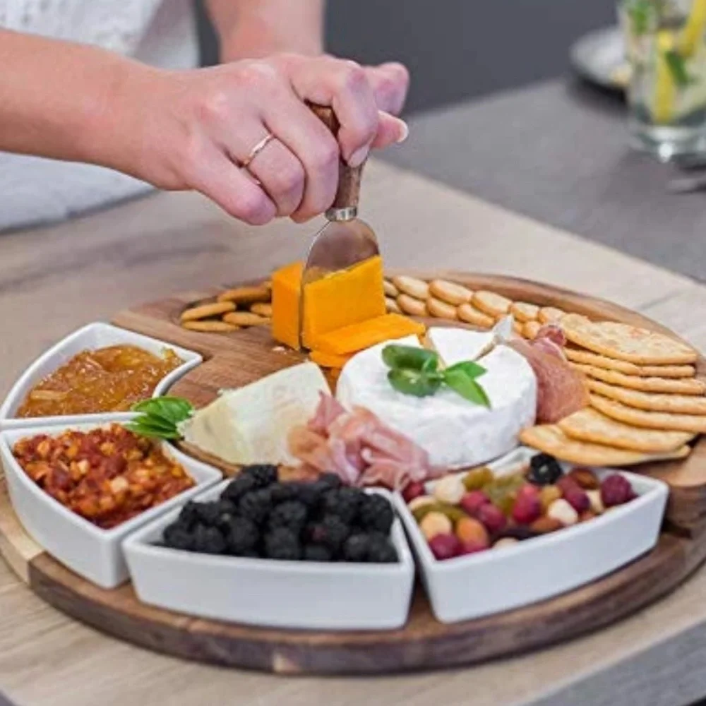ChefSofi Wood Cutting Board Charcuterie Cheese And Platter Set Made From Acacia
